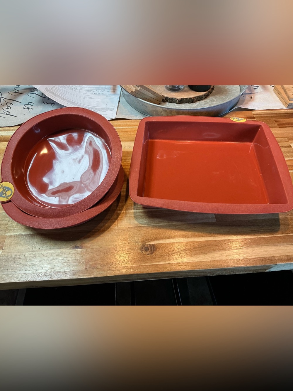 Smartware Silicone Nonstick Baking Pan Bundle of 3 - Brick Red